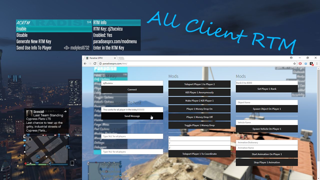 Paradise SPRX menu in GTA V